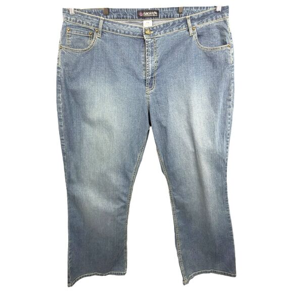 Eileens Plus Size 26W Jeans Boot Cut Blue Denim 612 Embellished Pockets 1111 - Picture 1 of 10